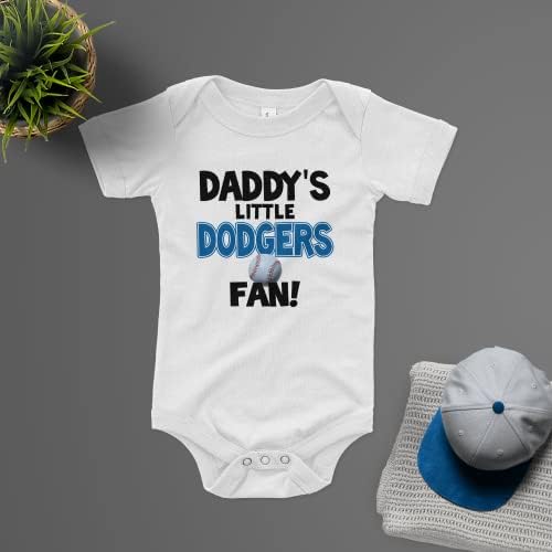 NanyCrafts Bebeğin Babasının Küçük Dodgers Fan Tulumu, Bebek Dodgers Fanı