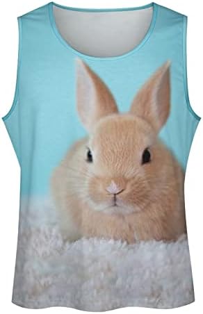 Sevimli tavşan tavşan erkek Tank Top Yaz egzersiz T-Shirt Spor Tee Gömlek Kolsuz