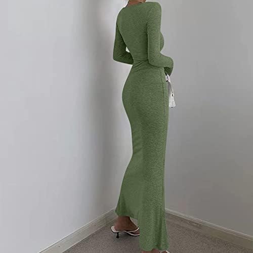 NOKMOPO Parti Elbise Kadınlar için Moda kadın Uzun Kolsuz Seksi Düz Renk Aç Geri Slim Fit uzun elbise