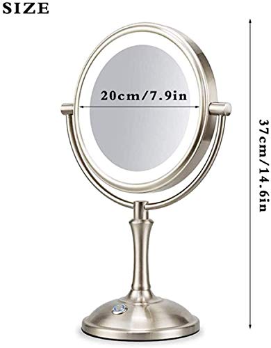 Makyaj aynası Makyaj Aynası, 360 ° Dönen HD Kozmetik Ayna Metal Döner Çift Taraflı Büyüteçli Ayna Hafif Dokunmatik