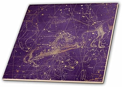 3dRose Vintage Yıldız Haritası. Küçük Aslan veya Küçük Aslan Takımyıldızı-Fayans (ct_353933_1)