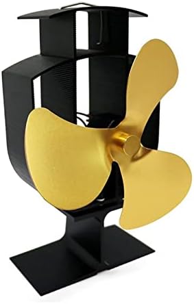 YYYSHOPP 3-Fan dilsiz gerçek ısı güç ısı soba Fan ahşap kütük brülör şömine kış ısınma aracı (renk: altın)