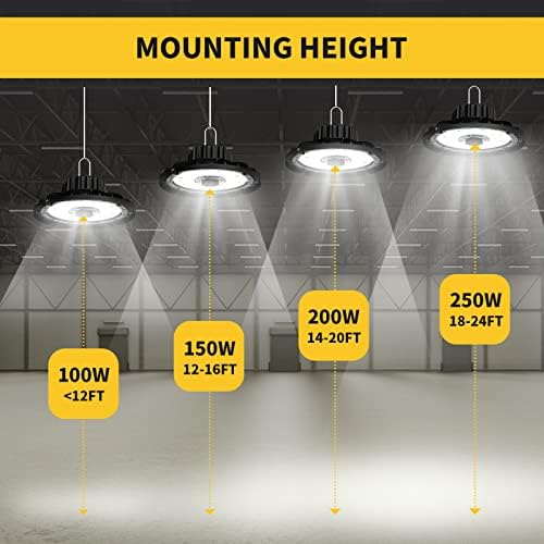 Adiding UFO LED yüksek defne ışık 150 W parlak 22500 lümen 5000 K günışığı dükkanı ışıkları IP65 su geçirmez güç kablosu