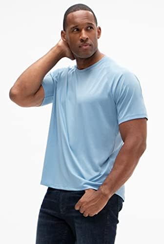 DEVOPS erkek 2 veya 5 Paket UPF 50 + Güneş Koruma Nem Esneklik Serin Dri-Fit Kısa Kollu Egzersiz T-Shirt