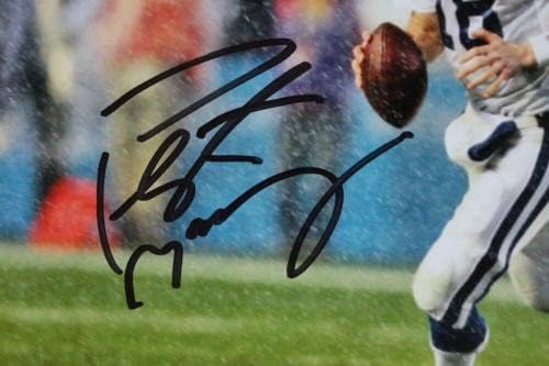 Peyton Manning İmzalı Indianapolis Colts 8x10 SB Geçiş Fotoğrafı-Fanatikler * Siyah İmzalı NFL Fotoğrafları