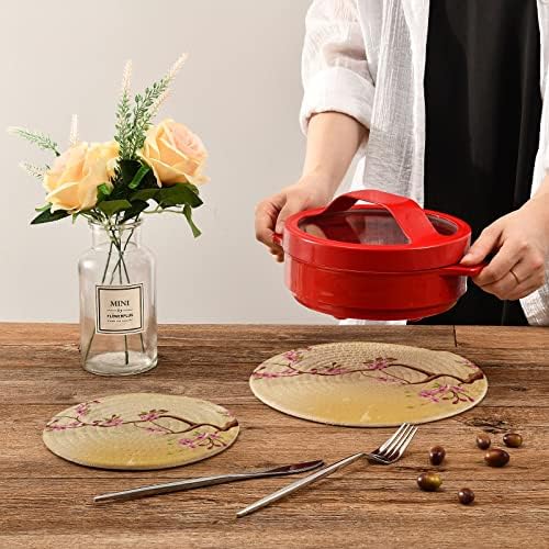 Kiraz Çiçeği tutacak Mutfak Trivets Sıcak Yemekler için 2 Adet İsıya Dayanıklı Placemats Çok Kullanımlı Sıcak Pedler