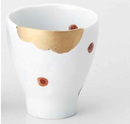 Kırmızı Noktalar Kınpa 3 inç 5 Set Japon Çay Bardağı Beyaz porselen japonya'da Yapılan