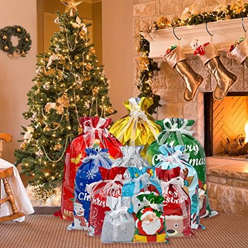 Lusy DM 40 Adet Noel Hediyesi Ambalaj Çantası Noel Ambalaj Çantası Çeşitli Boyut Goody Çanta Noel Tatili Hediyeleri