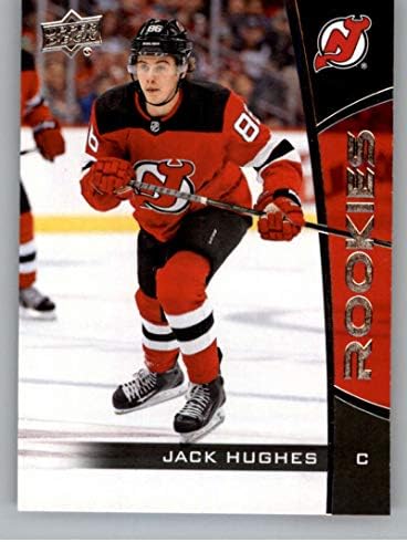 2019-20 Üst Güverte NHL Çaylak kutu seti 1 Jack Hughes New Jersey Devils Resmi UD Hokeyi Ticaret Kartı