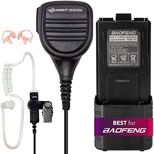 Baofeng UV-5R için MİRKİT Paketi: Baofeng Pil BL - 5 3800 mAh ve ağır hizmet tipi Hoparlör Mikrofon Sadece radyo Dinle