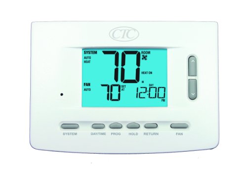 CTC 71157P Duvar Termostatı, 5/2 ve 7 Gün veya Programlanamaz, 1 ısı / 1 soğutma sistemleri, 3 inç Kare Ekran