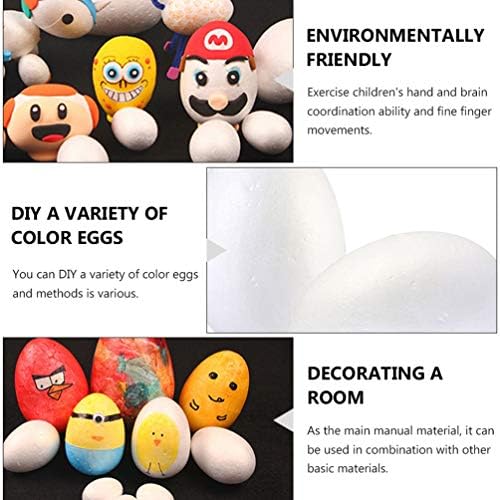 Cııeeo 4 ADET Köpük Yumurta 6 İnç Yumurta Pürüzsüz Beyaz paskalya yumurtaları Zanaat Paskalya Cadılar Bayramı Tatil