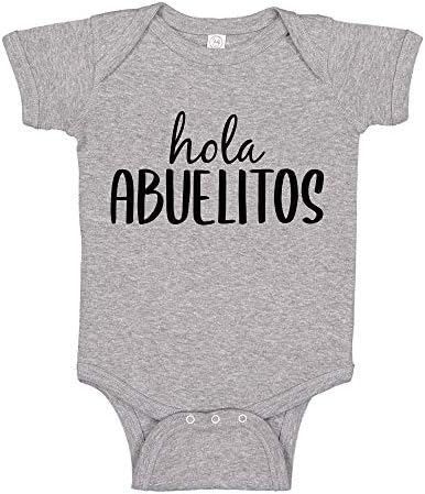 Hola Abuelitos Özel İspanyolca Gebelik Duyuru Bebek Bodysuit Gömlek