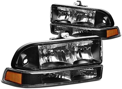 Siyah Konut Amber Köşe Far w/Tampon Lambaları+Araç Kiti ile Uyumlu Chevy S10 Pickup 98-04