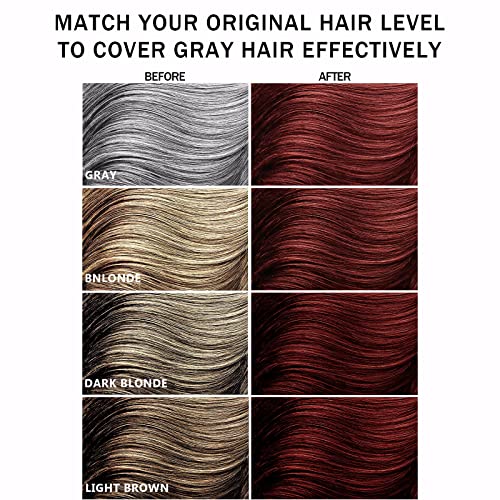 Gri Saçlar için Doğal Kırmızı Şarap Saç Rengi Şampuanı Erkekler ve Kadınlar için 500ML Anında Saç Boyası Şampuanı-Koyu