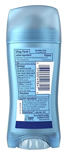 Gizli Deodorant Katı 2,6 Ons Gevrek Salatalık Terlemeyi Önleyici (6'lı Paket)