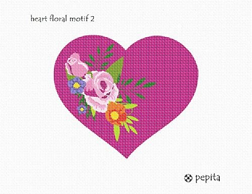 pepita Oya takımı: Kalp Çiçek Motifi 2, 10 x 7