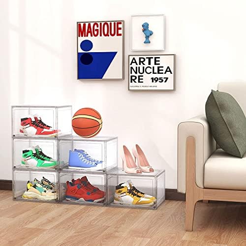 Ayakkabı Saklama Kutuları Ayakkabı Vitrini, 8 Paket Şeffaf Plastik İstiflenebilir Spor Ayakkabı Kutusu, Dolap Ayakkabı