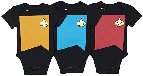 Star Trek: Yeni Nesil Bebek Erkek Birincil Renkler Ekip Üniforma Kırmızı Altın Mavi Uyuyan 3 Paket Uyku Pijama