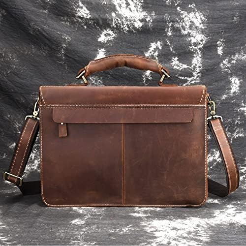 YEBDD Retro erkek Büyük Kapasiteli Evrak Çantası laptop çantası askılı çanta İş Seyahat Çantası (Renk: E, Boyut: 40