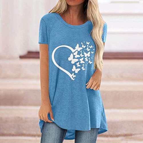 Kraliyet Mavisi 2023 Kısa Kollu Pamuklu Çift İnce Tunik Brunch Üst Büstiyer T Shirt Bayanlar için Grafik Büstiyer