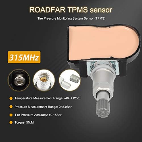 ROADFAR 315MHz Programlanmış Lastik Basıncı İzleme Sistemi Sensörü TPMS için Uyar Chrysler Dodge Jeep Ram 4 adet 974-001
