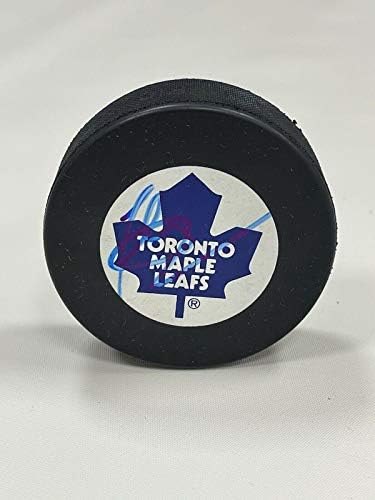 Felix Potvin Toronto Maple Leafs Vintage Diski İmzaladı-COA ile Kedi İmzalı NHL Diskleri