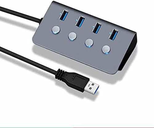 NIZYH Alt kontrol Anahtarı 4-Port USB 3.0 HUB Alüminyum Alaşım Kadar 5 Gbps Çoklu USB Splitter Masaüstü Laptop İçin