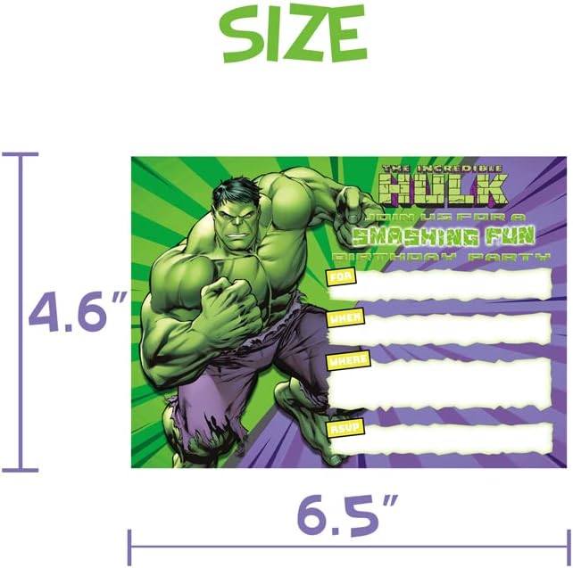 20 Takım Hulk Doğum Günü Davetiyeleri Kartları Arkadaşlar Davet Parti Malzemeleri Hediye Kartı