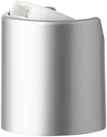 4 Ons Cosmo Yuvarlak Şişeler, PET Plastik Boş Doldurulabilir BPA İçermez, Mat Gümüş Pres Aşağı Disk Kapaklı (12'li