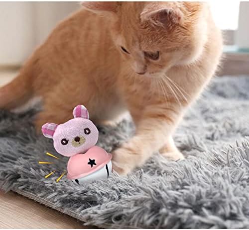 Andıker Kedi Oyuncak Topları Çan ile, 4 Adet Peluş Kedi Oyuncak Bite Dayanıklı Yumuşak İnteraktif Kedi Oyuncak Çan