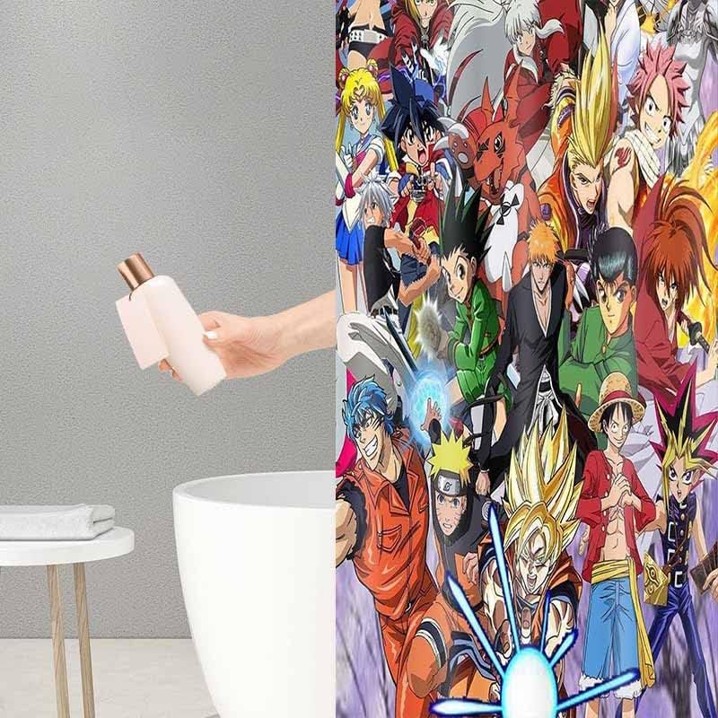Havveı Duş perdesi Anime Banyo 12 Kanca ile Yıkanabilir Su Geçirmez Komik banyo perdesi Dekor Hediyeler Erkekler Kızlar