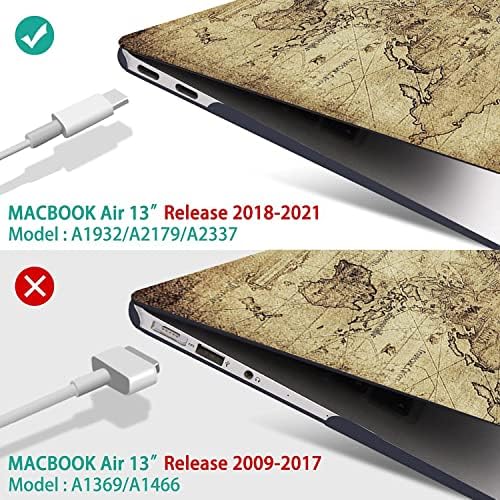QCzyc MacBook Air 13 İnç Kılıf ile Uyumlu 2020 2019 2018 M1 A2337 A2179 A1932 Dayanıklı Sert Plastik Kabuk Durumda