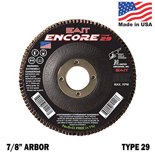 SAİT Encore Flap Diskler Tip 29 60 Kum 4-1 / 2 inç Flap Diskler Adet 10