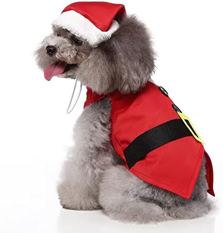 Klasik Noel Cosplay Kostüm Küçük Köpekler için El Yapımı Köpek Gömlek Kış Sıcak Kıyafetler Giysileri Şapka XS