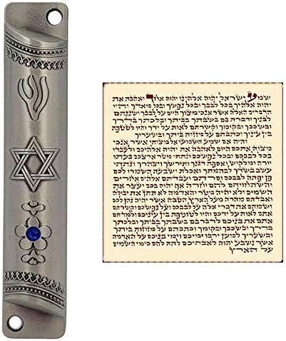 TALİSMAN4U Kalaylı MEZUZA Durumda Kaydırma Yahudi Davut Yıldızı İsrail Judaica Kapı Mezuza 4 İnç