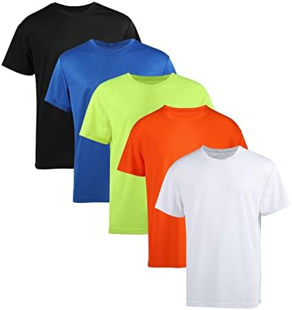 Facıtısu 5 Paket Erkek Hızlı Kuru Kısa Kollu T-Shirt Casual Ekip Boyun Tee