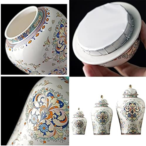 Seramik Zencefil Kavanoz Vazo, Kapaklı Modern Çin Emaye Porselen Kavanoz Vazo, Depolama Çay Kavanozu, Ev Dekorasyonu