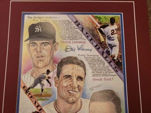 Don Larsen Bobby Thomson ve Johnny Vander Meer İmzalı 15x19 Sanat Sergisi - İmzalı MLB Sanatı